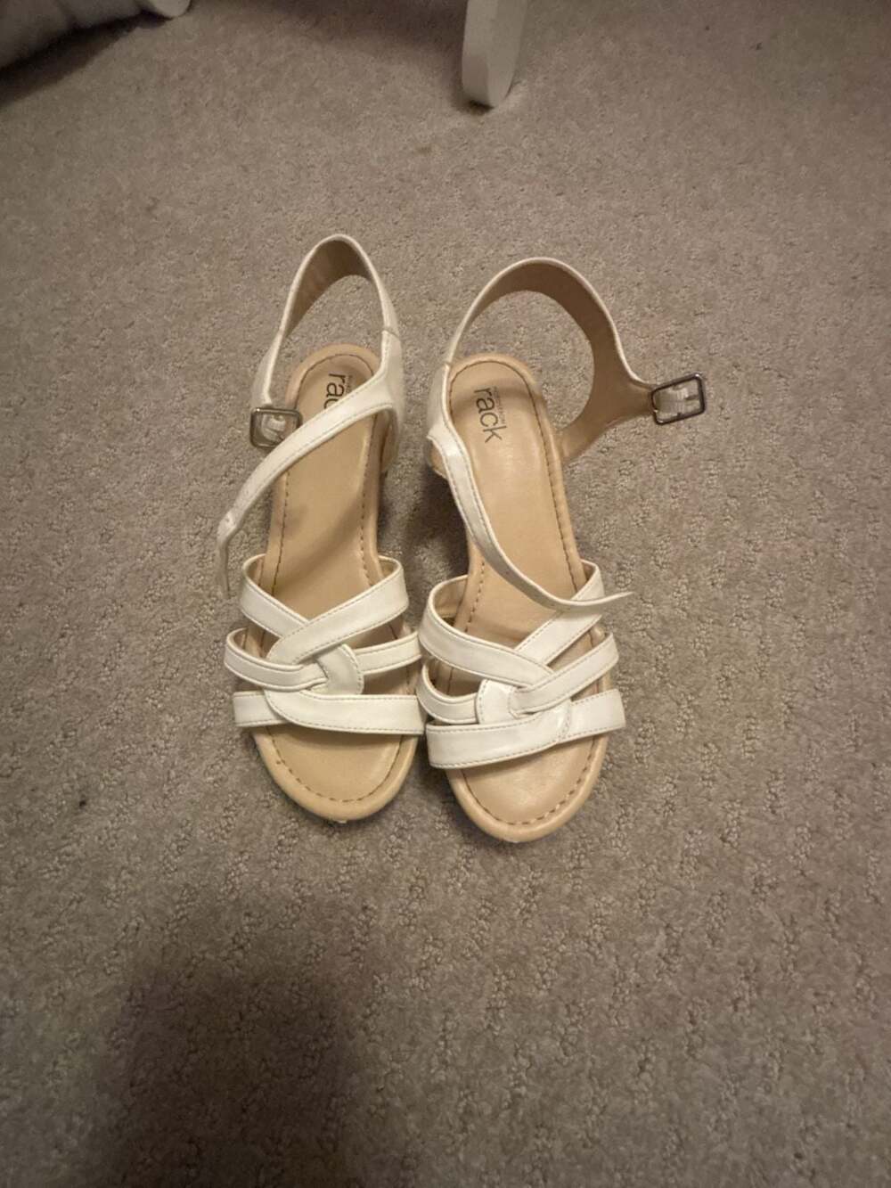 Nordstrom Rack NRJACKIE-PU Wedge Sandals  kids Size 2M White